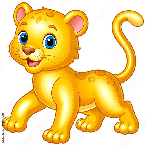 Cute golden leopard cub