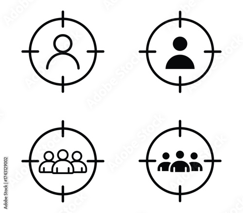 Target audience, customer icon vector. streamlined marketing and precise customer engagement symbol. vector illustration.
