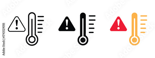 Thermometer with a threat level icon vector. fever or heat danger, alert symbol. vector illustration.