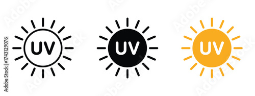 UV icon vector. skincare and summer safety awareness symbol. vector illustration.