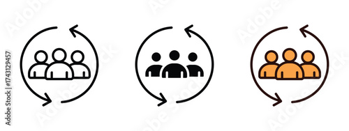 Customer retention icon vector. workflow and represent effective teamwork and communication symbol. vector illustration.