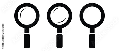 search button icon, magnifying glass icon on white background, Magnifier loupe vector illustration.