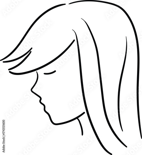 Side profile of a woman in silhouette
