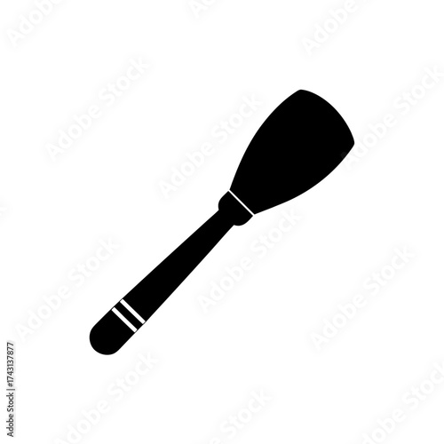 Black silhouette of a spatula on transparent background