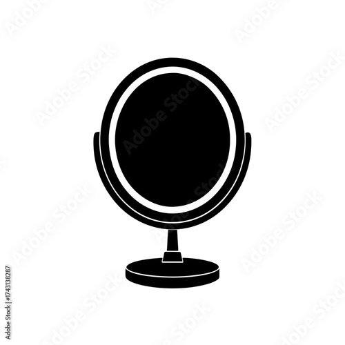 Silhouette of a vanity mirror on transparent background