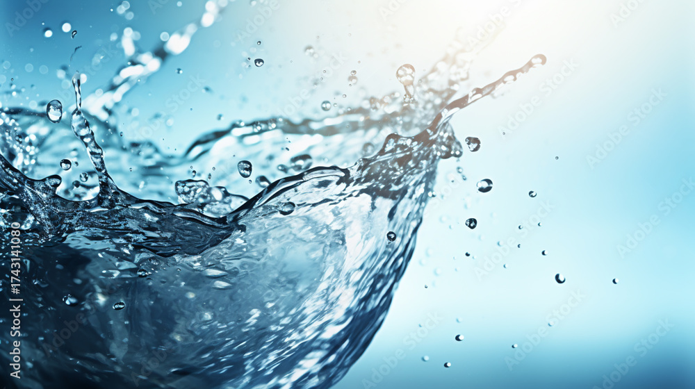 Obraz premium abstract water splash on blue background