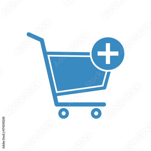 Shopping cart adding item, representing ecommerce functionality and online retail experience, conveying convenience and purchase intention.