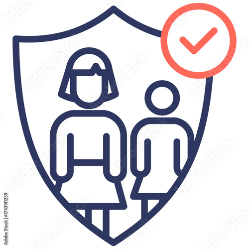 Parental Control line color icon