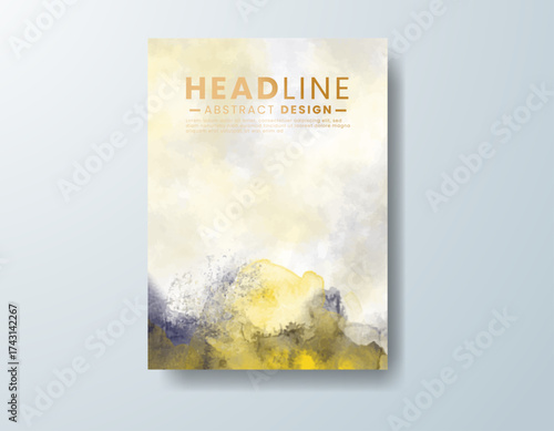 Cards with watercolor background. Design for your cover, date, postcard, banner, logo.