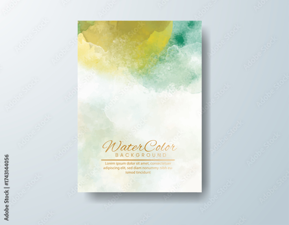 Fototapeta premium Cards with watercolor background. Design for your cover, date, postcard, banner, logo.