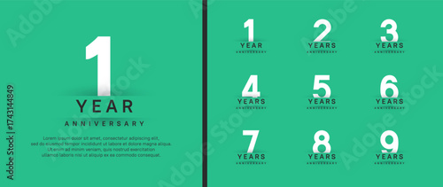 set of anniversary logo style. vector design white color for celebration
