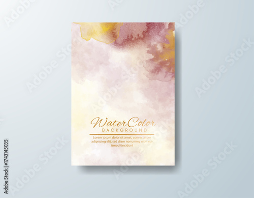 Cards with watercolor background. Design for your cover, date, postcard, banner, logo.