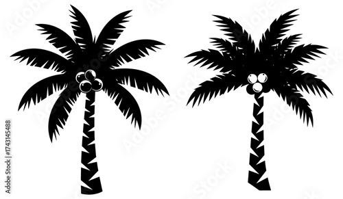Vector art of tropical palm tree silhouette, perfect for summer, vacation, and islandthemed designs