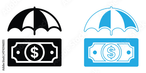 Protect savings and investments with financial insurance icon,