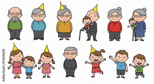 Happy family celebration with grandparents and grandchildren