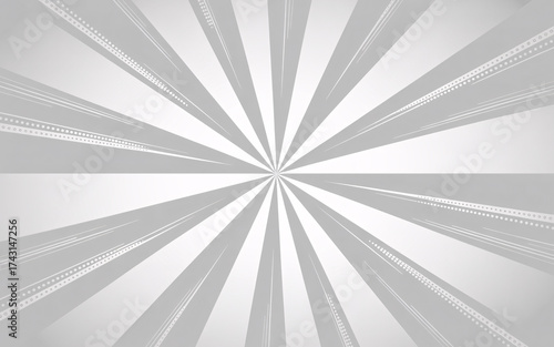 Abstract radial burst pattern with light grey lines radiating from the center on a white background