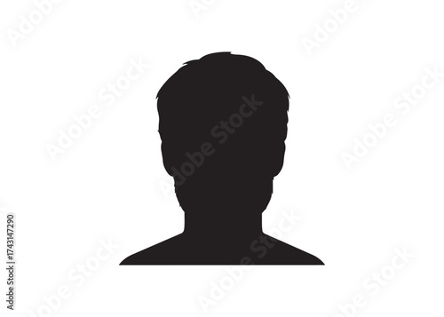 Vector art of silhouette of a mans head and shoulders