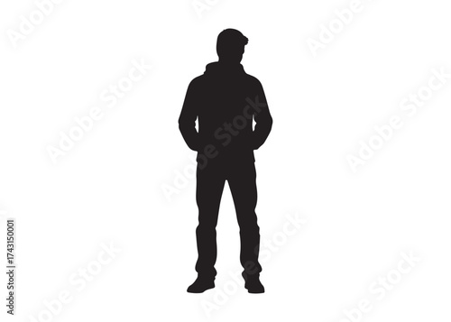 Vector art of silhouette of a man standing vector illustration