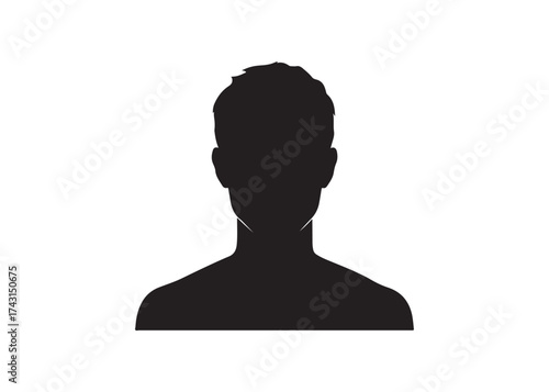 Vector art of silhouette of a mans head and shoulders