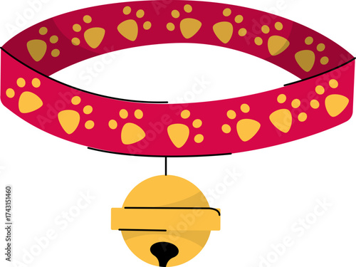 Cat Ball Collar Vector Illustration