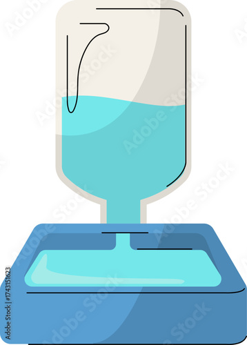 Cat Water Dispenser Vector Illustration