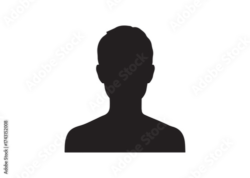 Vector art of silhouette of a mans head and shoulders