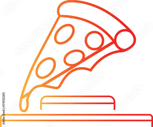Abstract vector illustration of a pizza logo gradient color.