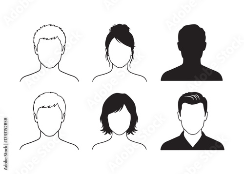 Vector art of collection of faceless people