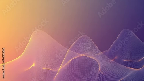 Abstract waves in vibrant sunset colors, serene backdrop