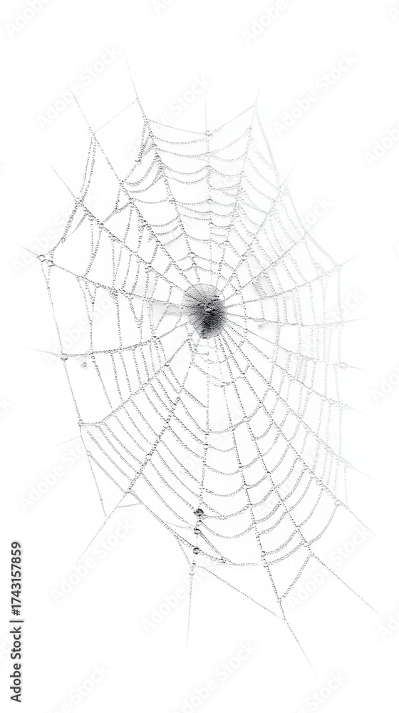 Fototapeta premium spider web with dew drops