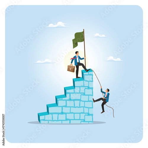 Better clever solution concept. Businessmen Efficient way to win business competition.