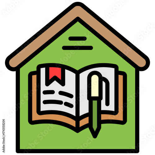 Give Homework lineal color icon