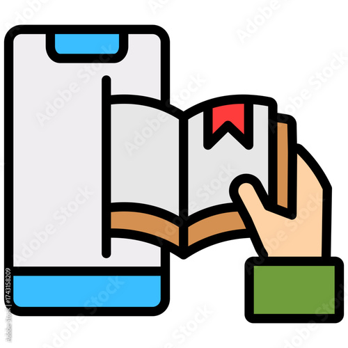 E-Book lineal color icon