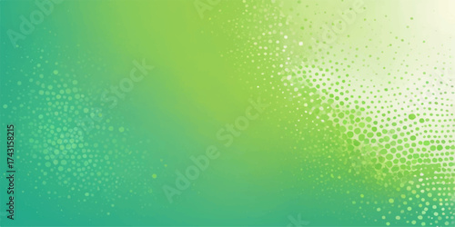Abstract halftone vector background art texture design with bright blue and green bubbles, liquid drops, and a shiny winter snowflake pattern