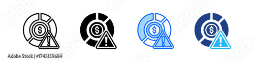 Financial Risk Icon Set Multiple Style Collection