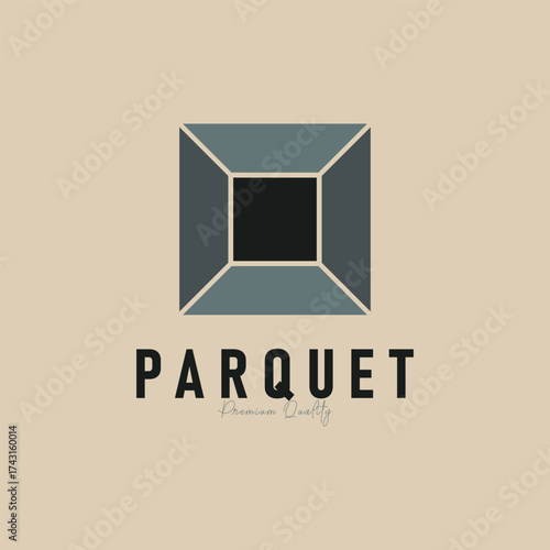 parquet flooring  logo minimalist, vector icon illustration design