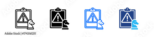 Strategic Planning Risk Icon Set Multiple Style Collection