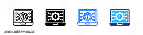 Technology Risk Icon Set Multiple Style Collection