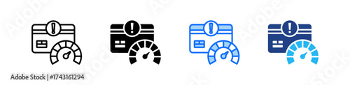 Credit Default Risk Icon Set Multiple Style Collection