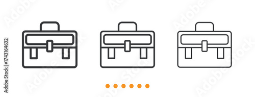 Briefcase icon. Thin line icon vector