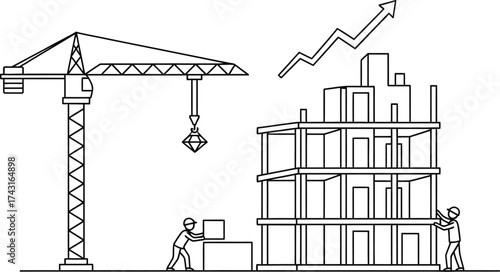 Goat standing on rocks vector illustration line drawing art