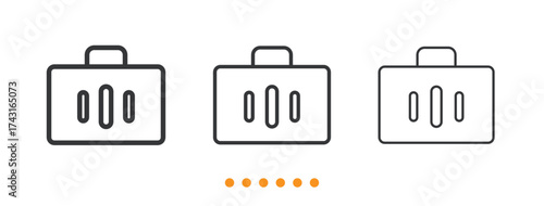 Briefcase icon. Thin line icon vector