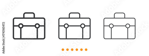 Briefcase icon. Thin line icon vector
