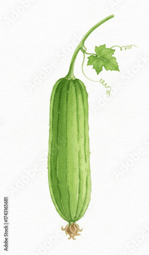 Summer Squash Sweet zucchini isolated watercolor vector illustration svg