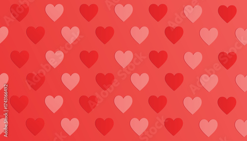 Seamless red and pink heart pattern vector – romantic background for Valentine's Day and love-themed designs.