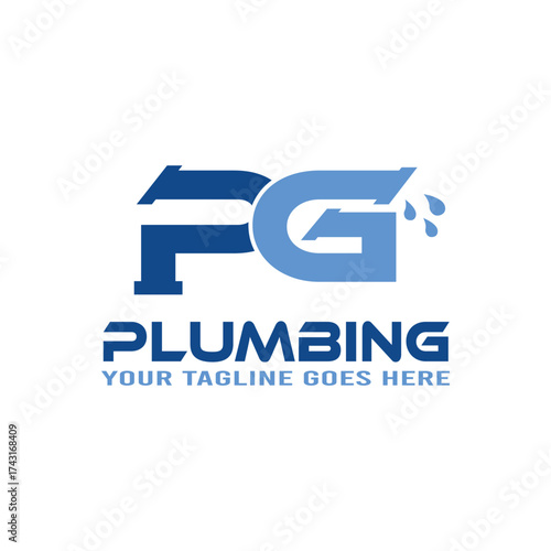 Creative letter PG Plumbing logo Stock Illustrations, Vectors and Clipart.