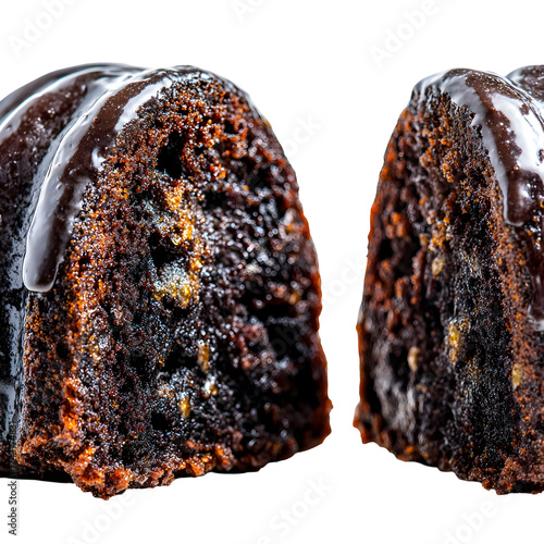 Wallpaper Mural Chocolate bundt cake slices with glossy glaze isolated on transparent background Torontodigital.ca