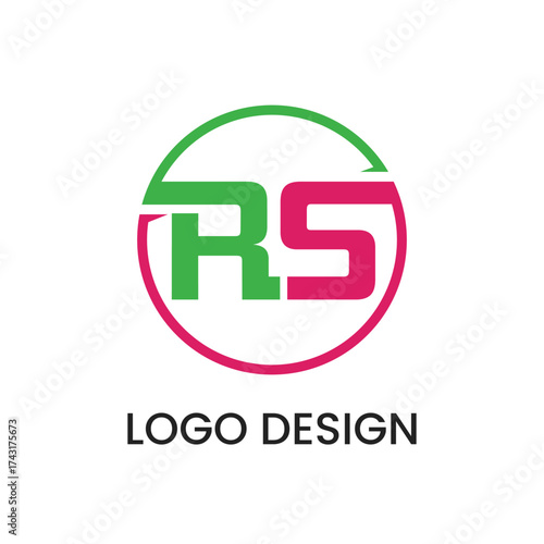 Creative RS Brand Logo Design Template