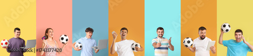 Set of people placing sport...