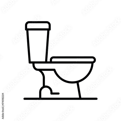 Simple modern toilet icon design for bathroom plumbing and sanitation projects vector